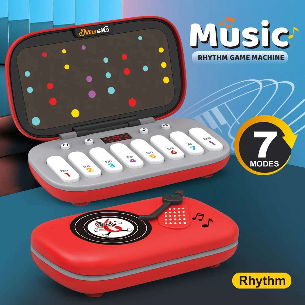 Rhythm Electronic Keyboard Rhythm Master Piano Game Console Portable Puzzle Adventure Game Parent-Child Interactive Toy