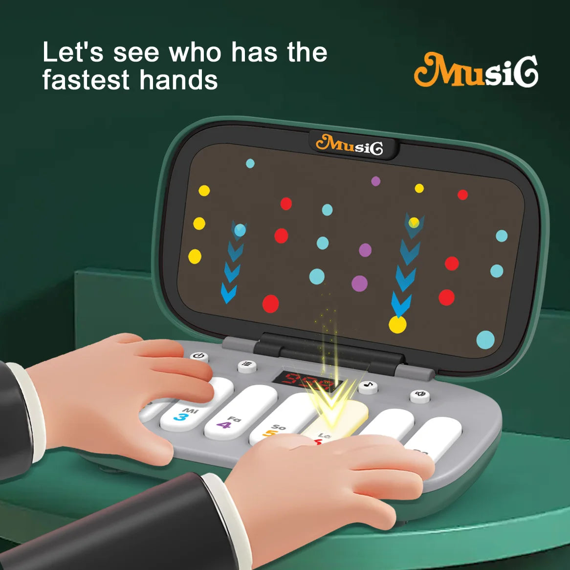 Rhythm Electronic Keyboard Rhythm Master Piano Game Console Portable Puzzle Adventure Game Parent-Child Interactive Toy